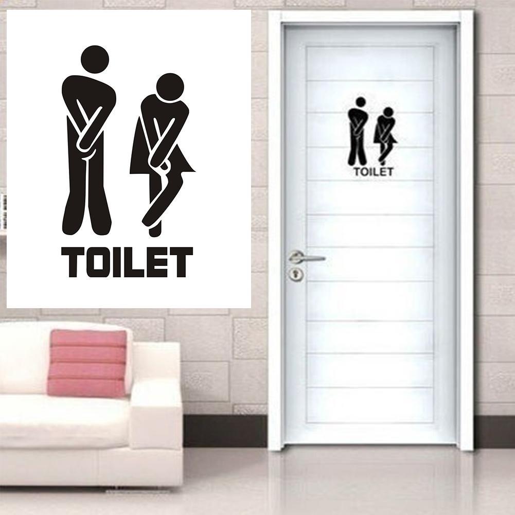 Креативные Смешные Наклейки на Стену/Дверь Туалета, Украшение для Ванной Комнаты, Виниловые Наклейки, Домашний Декор, Водонепроницаемый Постер, Обои на Стену