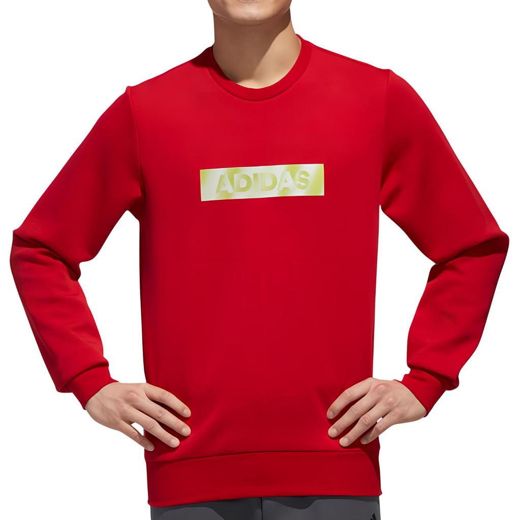 Adidas Sweatshirts Men's Red Crew Neck Moderate Regular GH4415