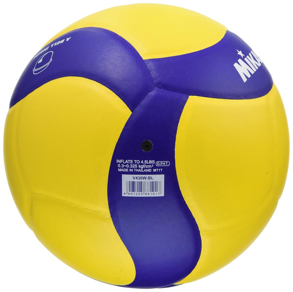 MIKASA Volleyball with Size for Junior High School Students and Recommended Internal Pressure Bells, 4, Women, Yellow/Blue, V430W-BL, 0.3 (kgf/cm2)