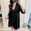 Spring and summer nightgown female sexy suspender thin ice silk Korean version gathers small breasts sexy passion hot temptation pajamas