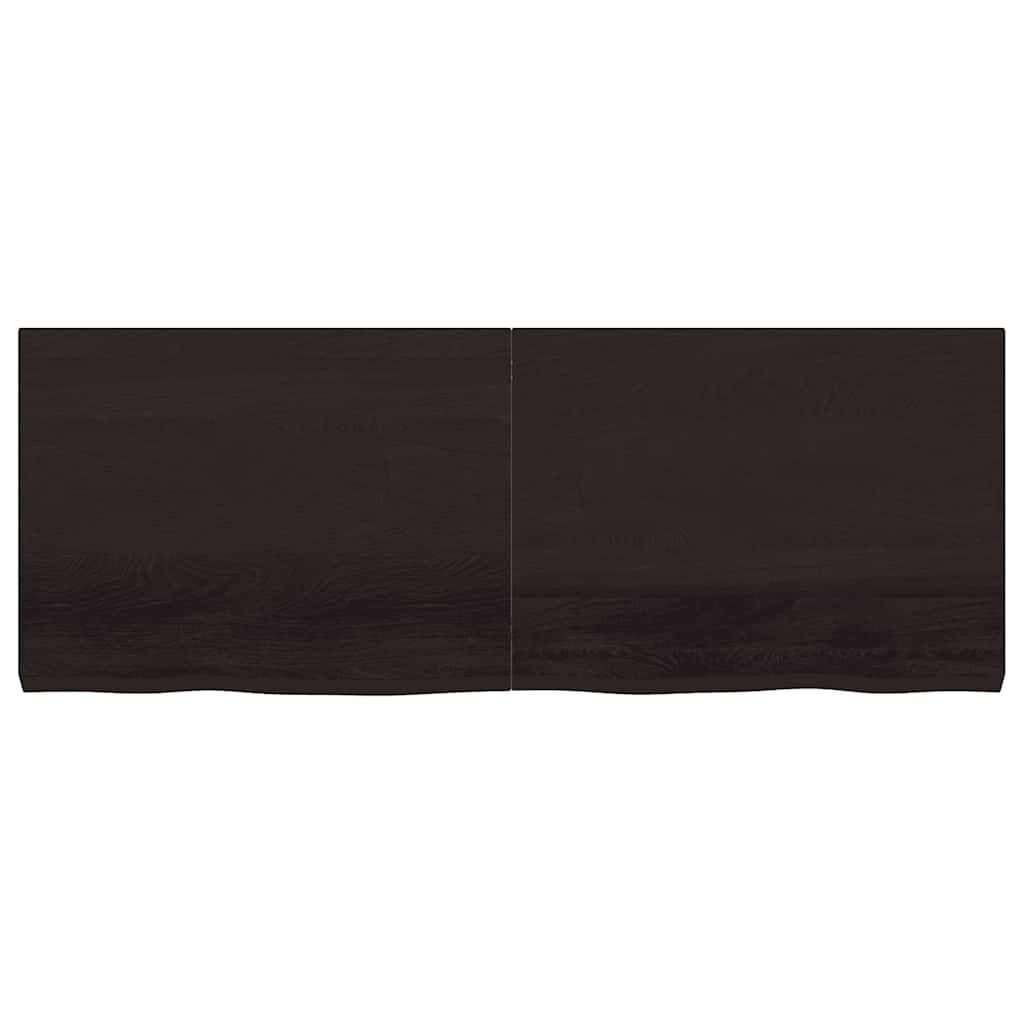 Wall Shelf Dark Brown 160 x 60 x (2 6) cm Solid Oak Wood Treated