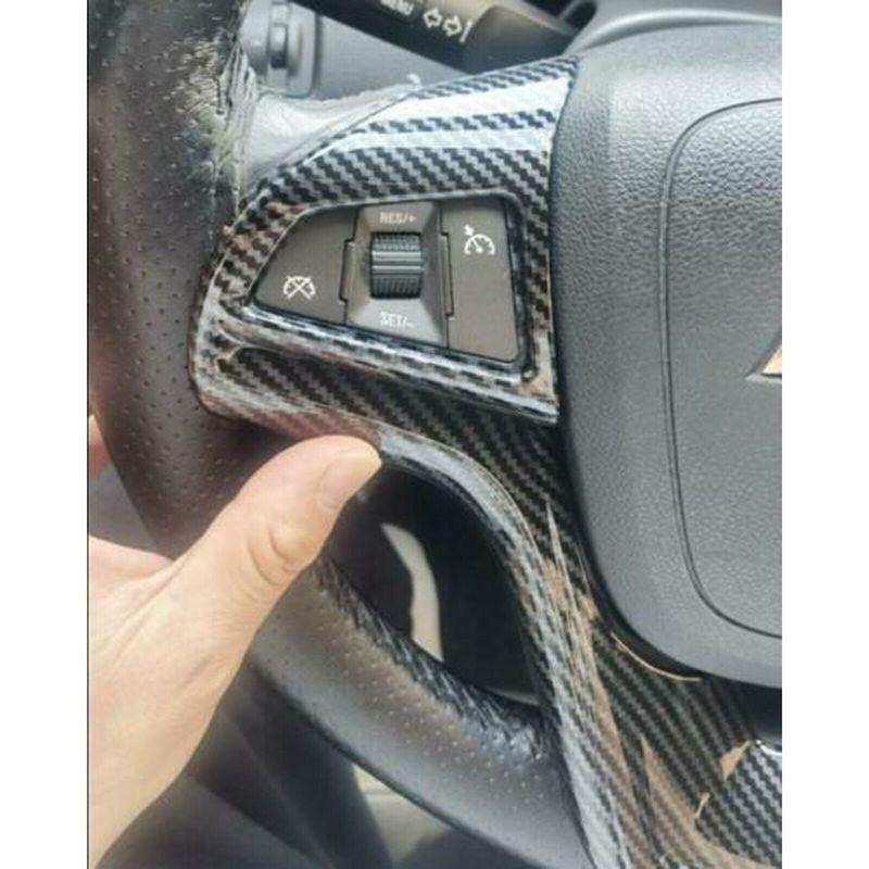 For Chevrolet Malibu 2012 2013 2014 2015 ABS Carbon Fiber Car Interior Steering Wheel Cover Button Trim Frame Decor Accessories