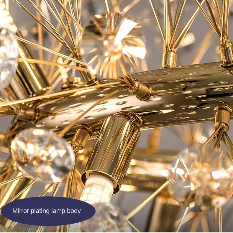 Crystal Chandelier Living Room Light Luxury Net Red Master Bedroom Dining Room Crystal Lamp Simple Designer Dandelion Creative Lighting