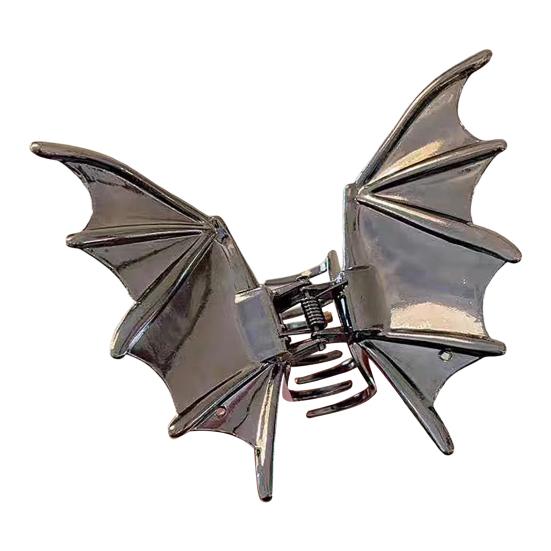 Хэллоуин Заколка для волос Черная Паутина Скелет Рука Форма Летучей мыши Зажим для волос Нескользящие зубцы Затылок Акула Зажим для волос Аксессуар для укладки