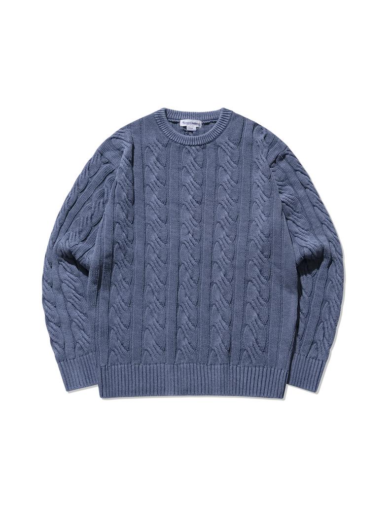 Namer Clothing Свитер с косами в стиле Аран, пигментный, пыльно-синий