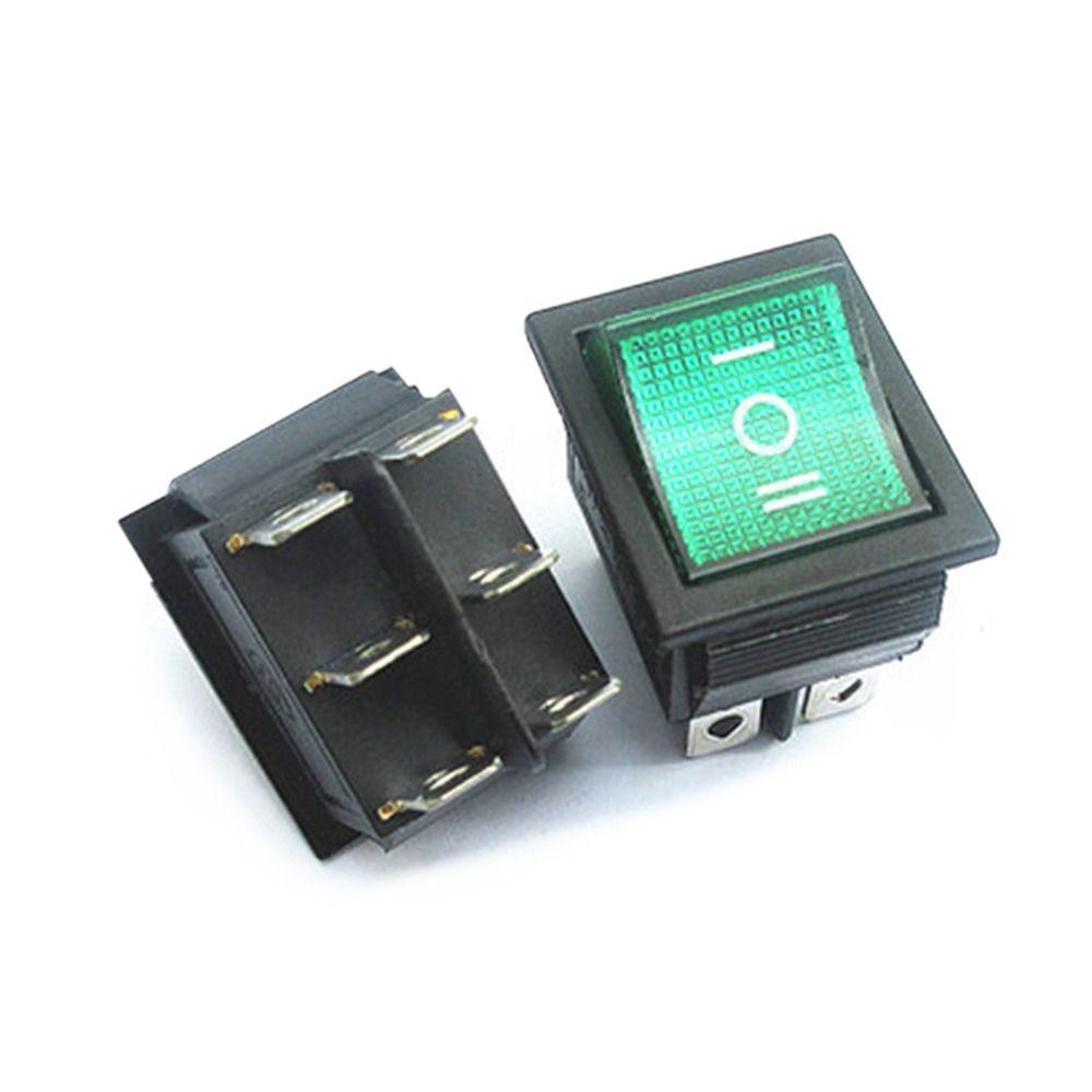 6-Pin 3rd Gear 16A 250V with Light Switches Rocker Power Switch Self-locking/Latching