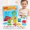 Face Changing Wooden Square Building Block  Puzzle Children Board Table Game Toy Gift Cognition Domino Meng Fun Expression
