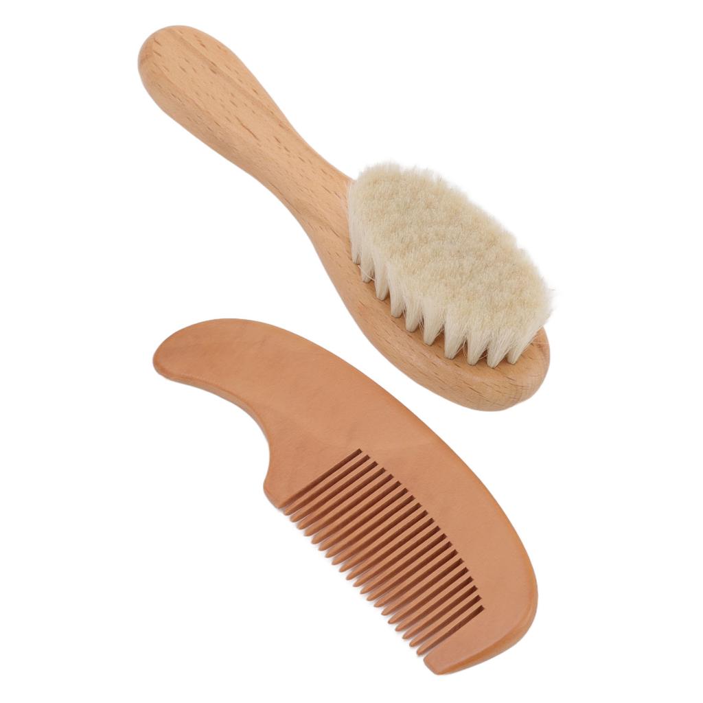 Baby Brush and Comb Set Multifunction Composite Wood and Wool Baby Hair Brush for Men Hair Style Baby Bath