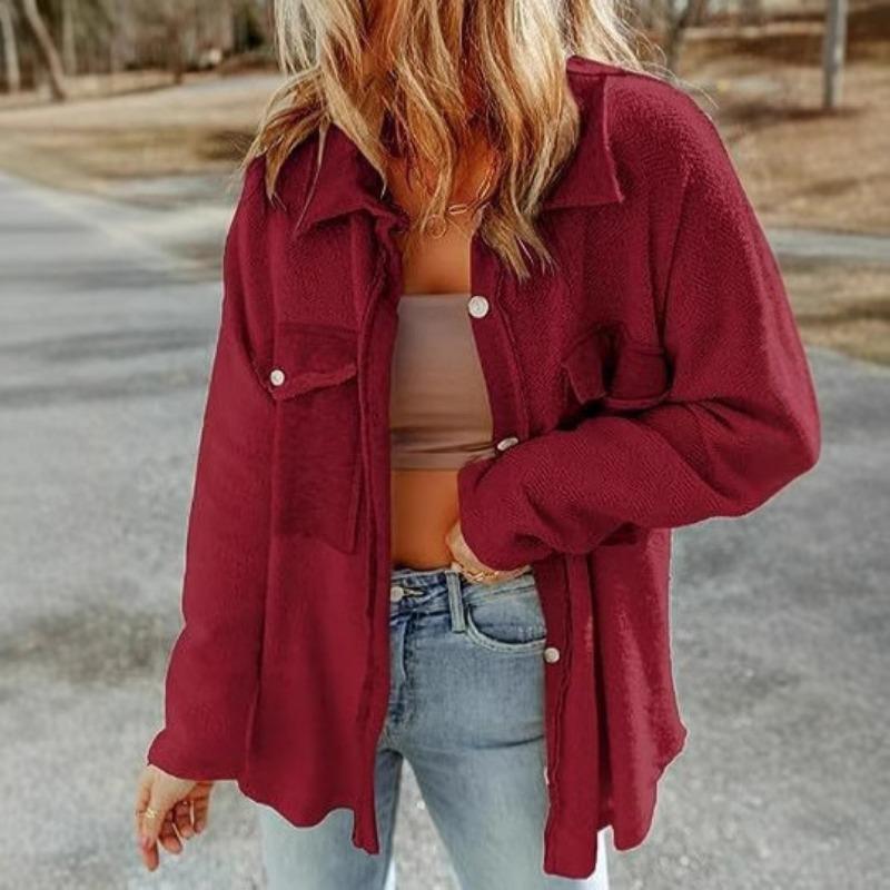 Осенне-зимняя женская мода повседневный трикотажный однобортный кардиган с карманом из необработанного края