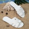 Белые тапочки на плоской подошве для женщин, босоножки с открытой пяткой, пляжная обувь, повседневная женская обувь, подходит для ношения в помещении и на улице.