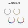Candy Color Round Stud Earring 925 Sterling Silver Rainbow Circle Charm Earrings For Women Statement Fasion Jewelry