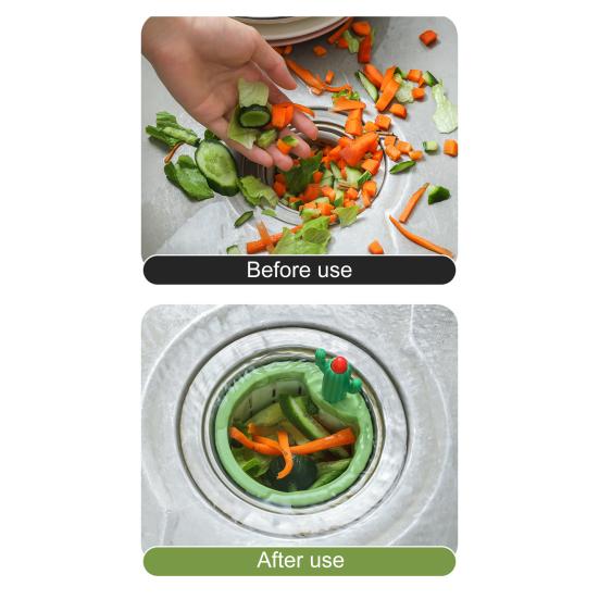 Cactus Sink Strainer Basket Kitchen Drain Filter with Wide Divider & Rotating Design Anti-Clog