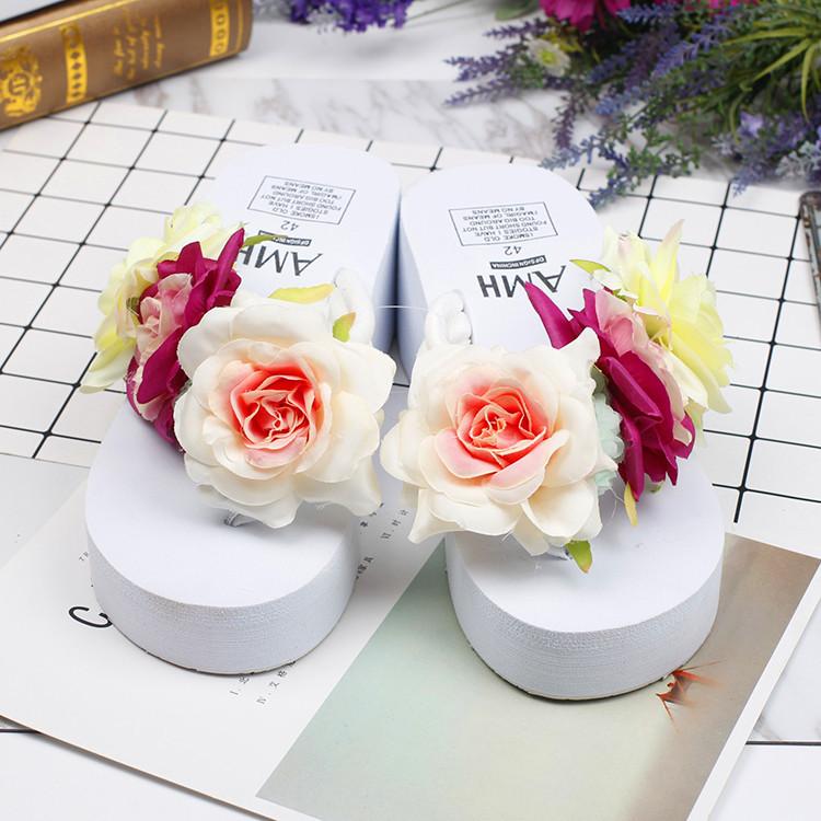 FONGIMIC женские летние шлепанцы, домашние тапочки с цветами, пляжные тапочки ручной работы, морские праздничные тапочки с героями «сделай сам»