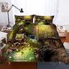 Pastoral Bedding Sets 3d Duvet Cover Set 2/3pcs Bedroom Comforter Set Reactive Printing  Forest, Lowers Scenery Bedlinens 3pcs