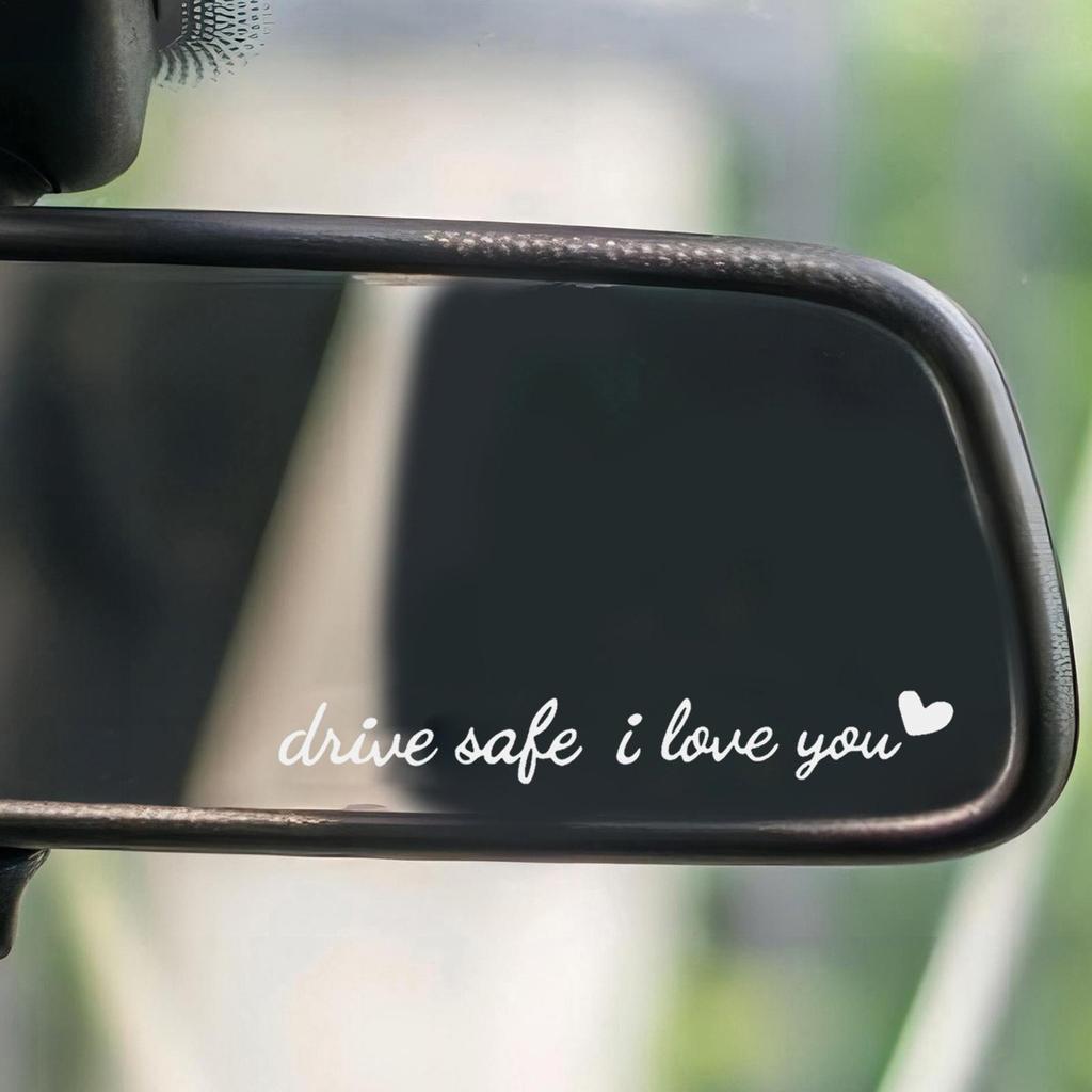 Наклейка на зеркало заднего вида автомобиля Езжай безопасно Я люблю тебя Наклейка на зеркало заднего вида Милые аксессуары для автомобиля На приборную панель Лобовое стекло Окно Скутеры