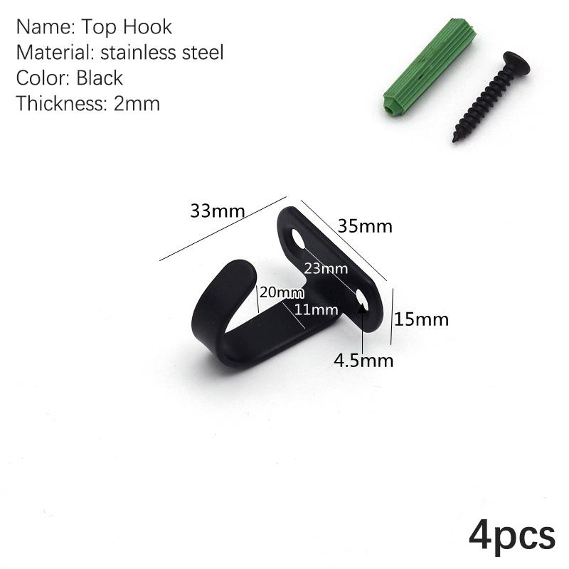 4 шт. Черный нержавеющая сталь верхний крючок настенный мешок потолочный вентилятор лампа крышный вентилятор U-образные крючки