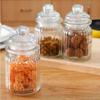 Кухонная стеклянная герметичная банка с вертикальными полосками и крышкой, банка для приправ, прозрачная стеклянная герметичная банка