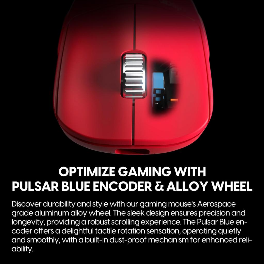 Pulsar Gaming Gears X2H eS Wireless Gaming Mouse Ultra Light 65g Symmetrical 1ms 26000 DPI Optical Sensor PAW3395 2.4Ghz