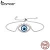 925 Sterling Silver Lucky Demon Eye Adjustable Bracelet Evil Eye Chain Link for Women Cubic Zirconia Fine Jewelry