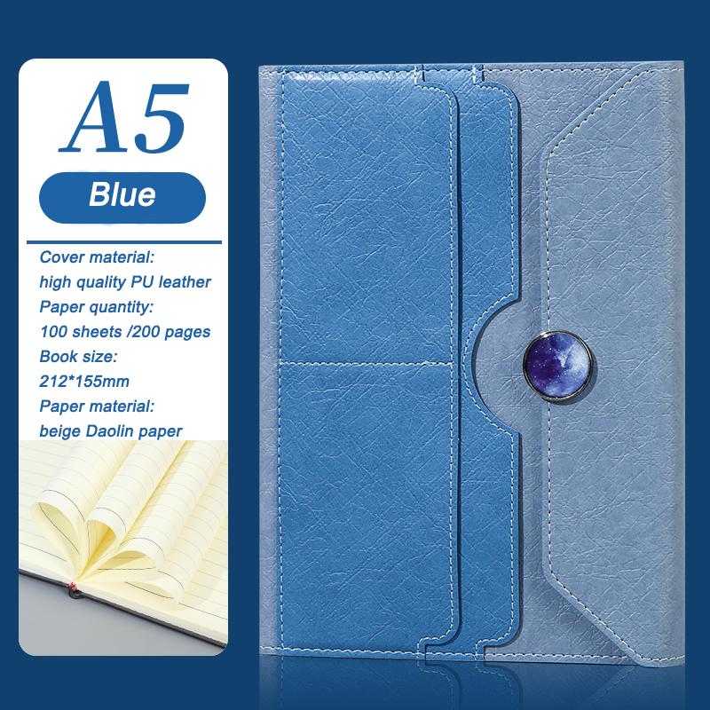Gift Box with Ustick and Pen Round Magnetic Button Fancy Notebook for Business and Office
