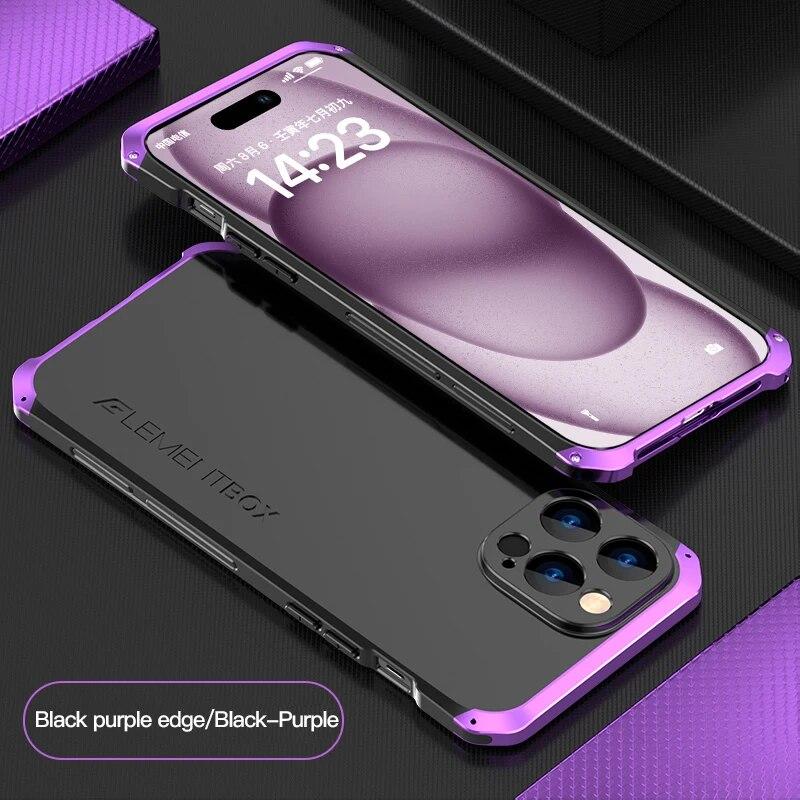 Броня Металлический Алюминий + ПК + Силиконовая Кнопка Сверхмощный Защитный Чехол Для Телефона Для IPhone 15 Pro Max 15 Plus 13 14 Противоударный Чехол