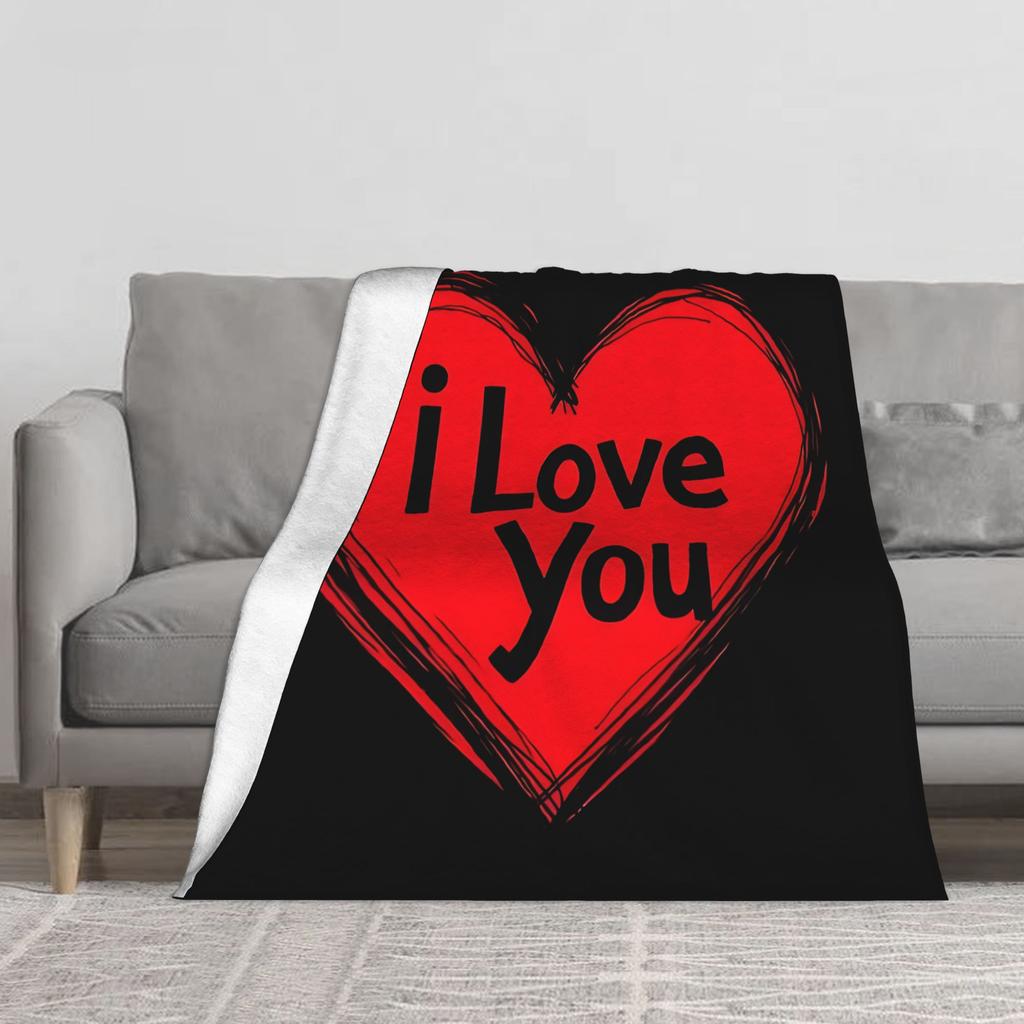 1PC Valentine's Day,I Love You Inscription Blanket Throw Super Cosy Plush Living Room Sofa