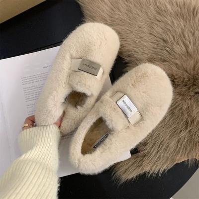 Женские модные туфли на плоской подошве с круглым носком и металлической пряжкой, осенне-зимние теплые туфли на мягкой подошве с флисовой подкладкой