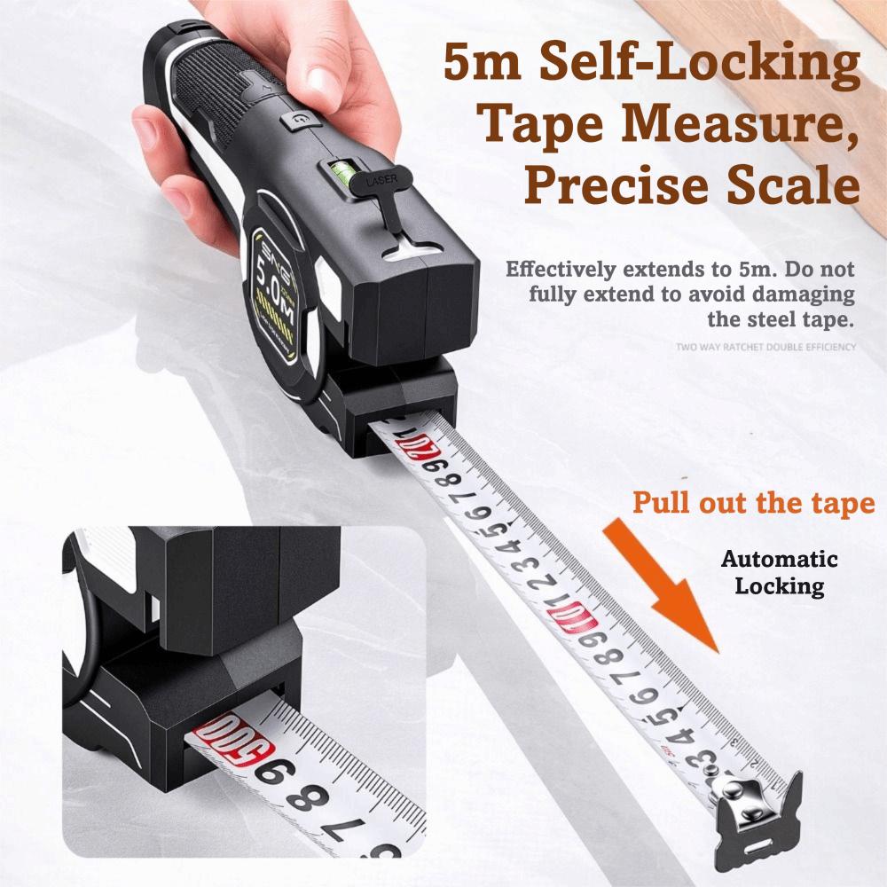 Retractable Laser Tape Measure Rechargeable Electric Measuring Tool Laser Level For Carpenters