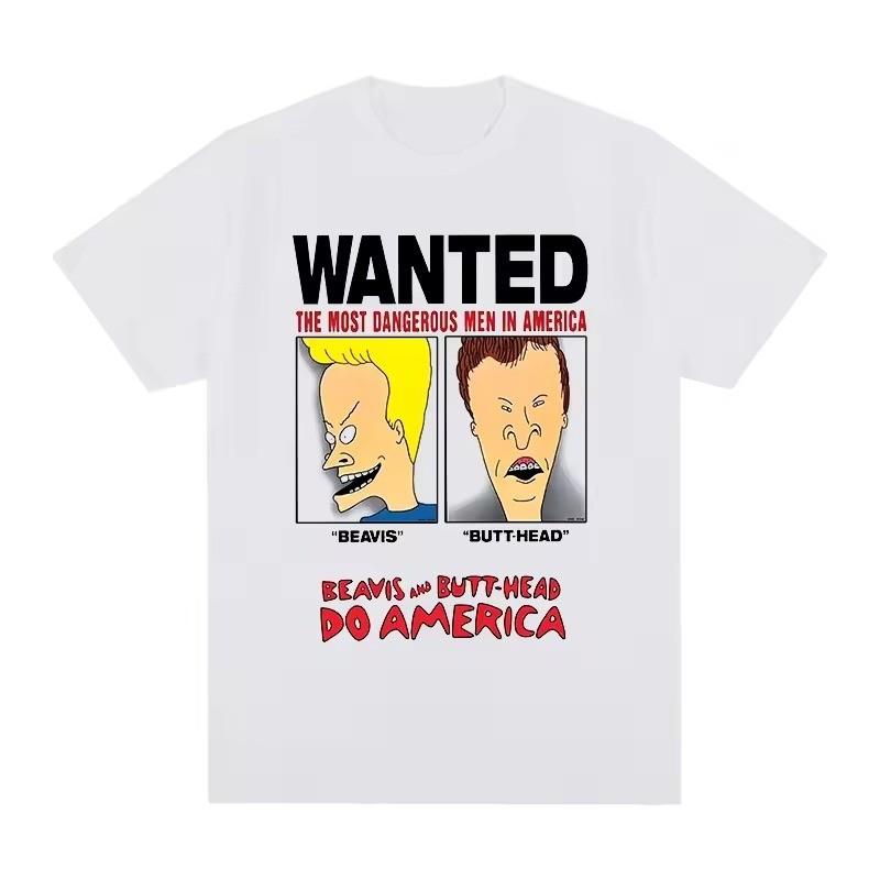 Beavis Butthead 'Wanted' Tee Unisex Short Sleeve Shirt S-5XL Unisex T-Shirt
