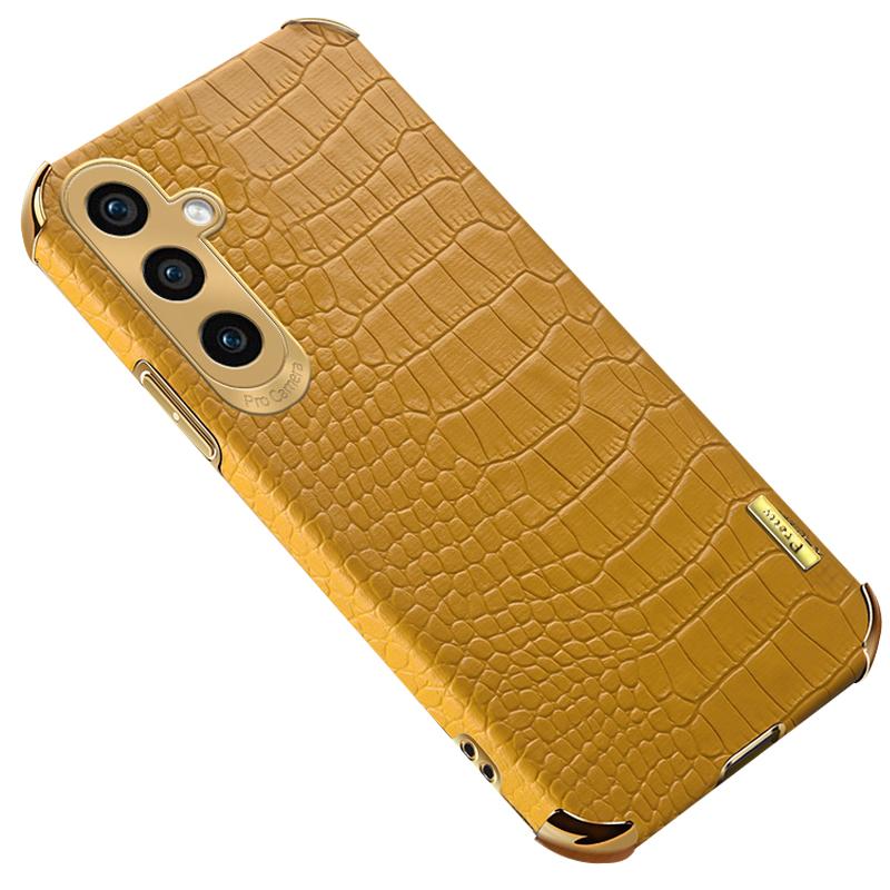 For Samsung Galaxy A05s 4G Case Crocodile Texture Electroplated Leather+TPU Phone Protection Cover