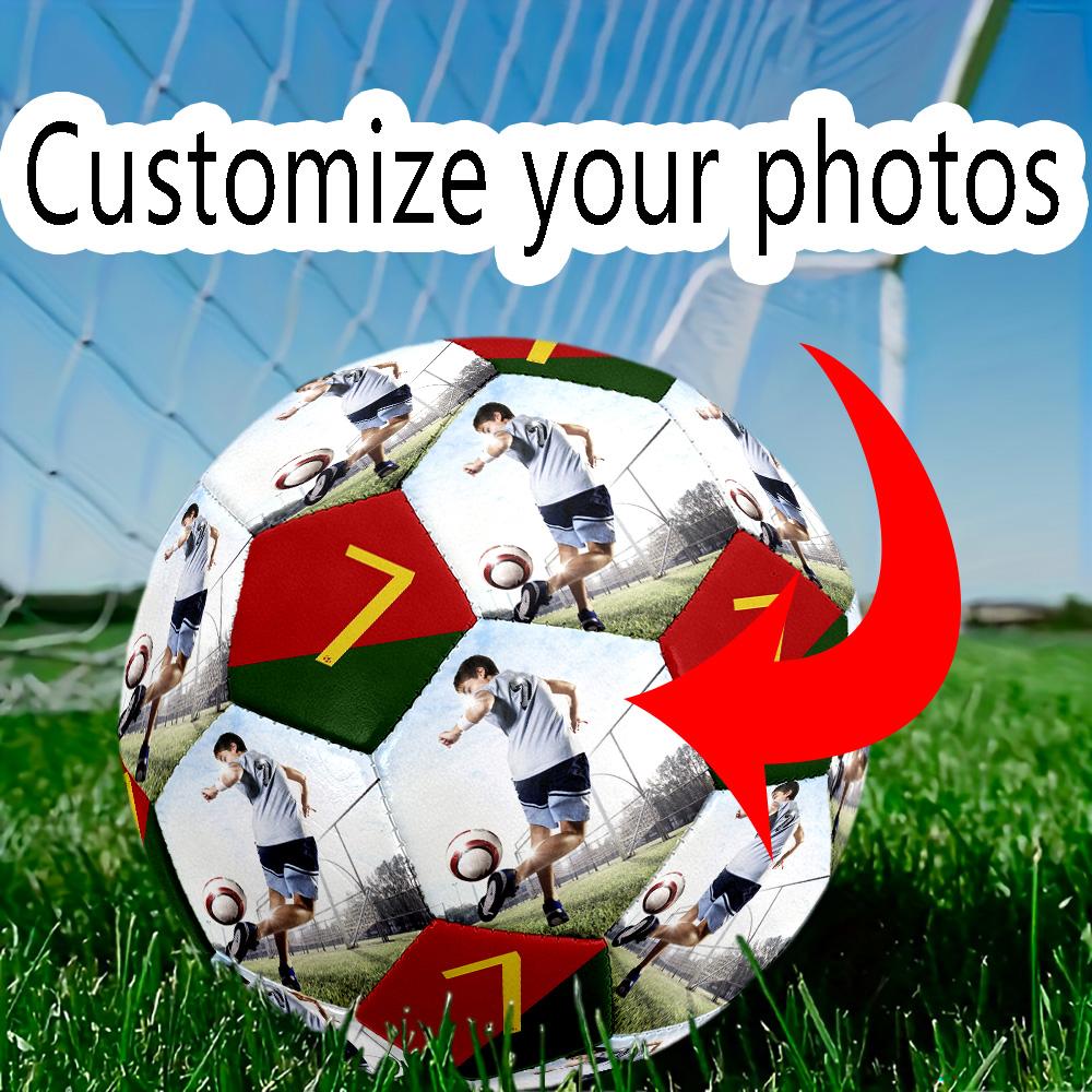 Soccer Player Action Customized picture Size 5 Soccer Ball Machine-Stitched Indoor/Outdoor Training and Matches Customize Exclusive Personalized Name