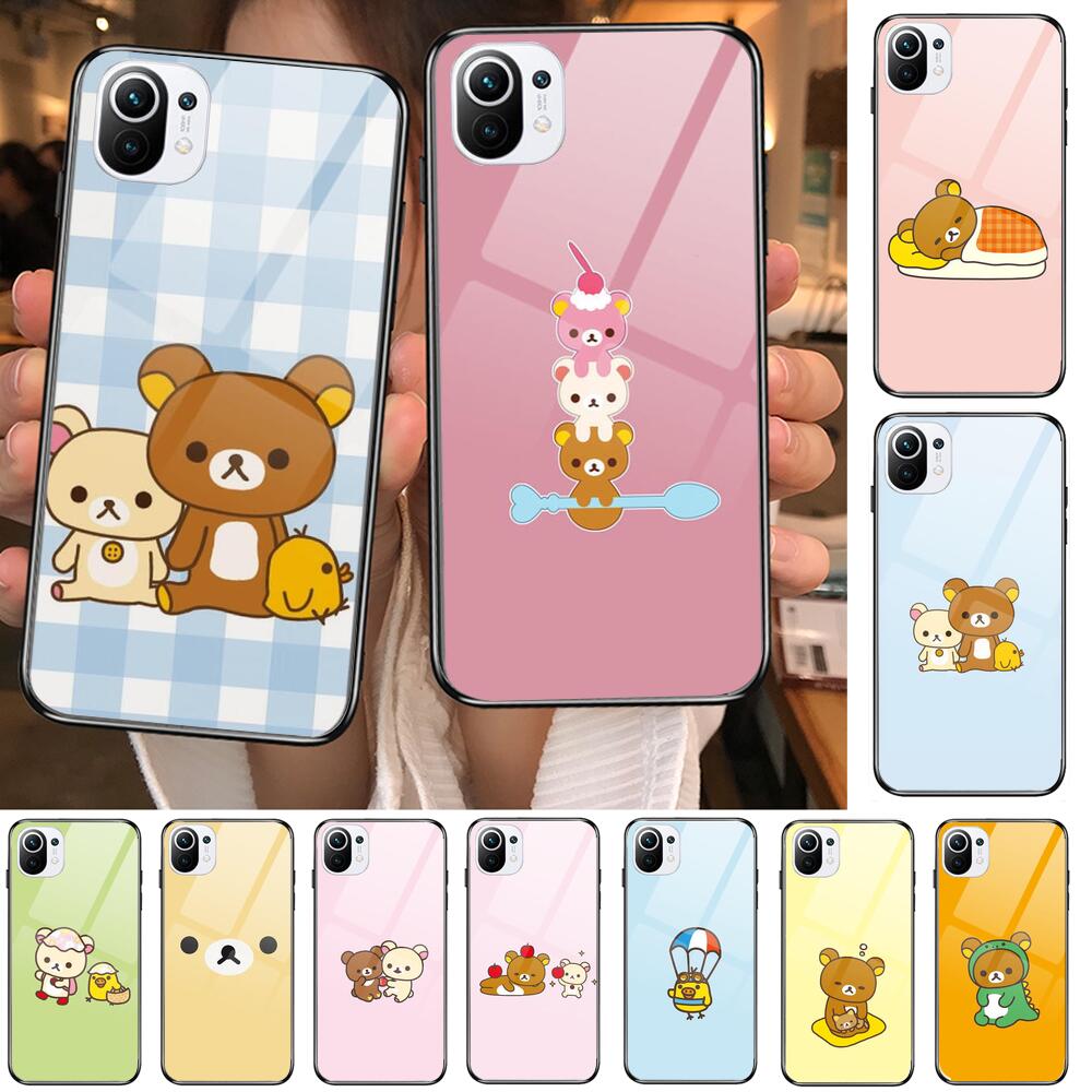 TOPLBPCS милый rilakkuma закаленное стекло чехол для телефона чехол для xiaomi redmi 11 Lite pro Ultra 10T 10 9 8 cc se чехол силиконовые чехлы