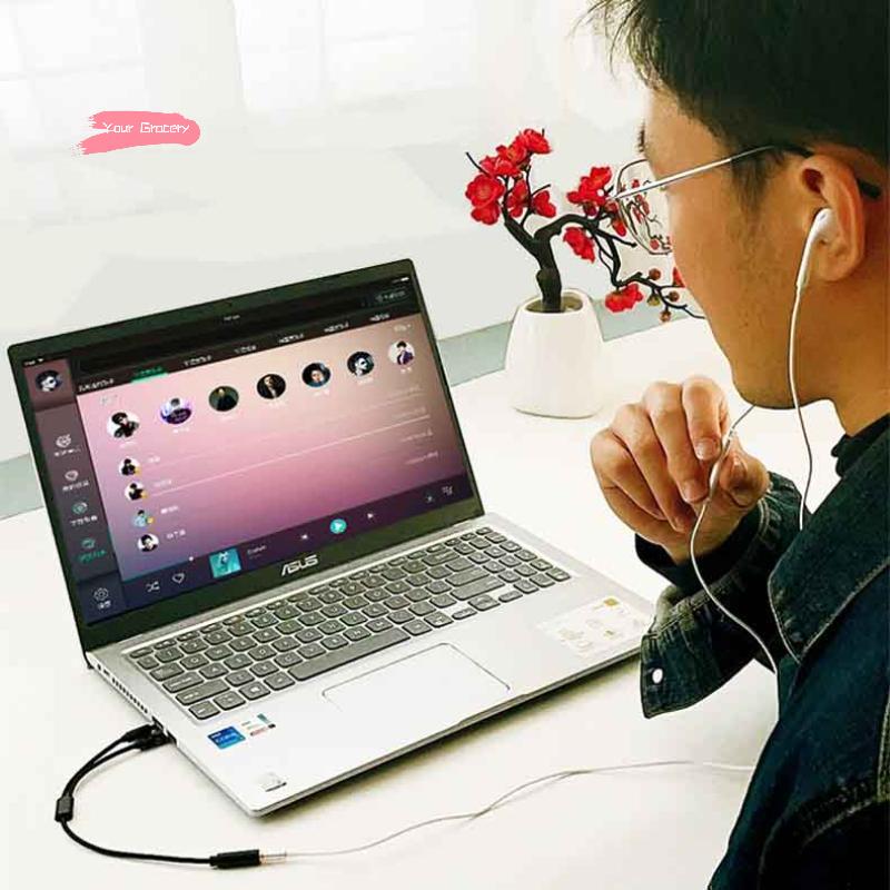 Y-25/50/100CM Headphone Microphone Audio Converter Y Splitter For Computer 3.5mm Female To 2 Dual 3.5mm Male Headphone MicGood product