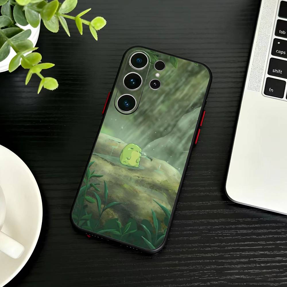 Милый Мультяшный Чехол-Лягушонок для Телефона Samsung S26, S25, S24, S23, S22, S21, S20, S30, Ultra, Plus, Fe, Note, 5G Черный Чехол