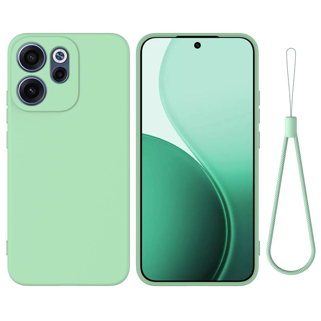 For Oppo Reno15 FS 5G/Oppo Reno15 F 5G Liquid Silicone Case Phone Back Cover with Hand Strap