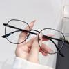 Literary And Artistic Plain Glasses Can Be Matched For Male And Female Students, Frame Metal Round Frame Anti-Blue Flat Mirror Tide