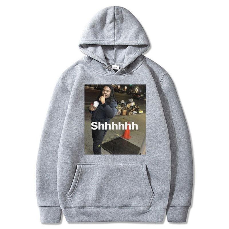 Lucki Shhhhh Забавный Мем Принт Худи Мужчины Женщины Оверсайз Популярная Толстовка Оверсайз Повседневная Флис Теплый Длинный Рукав
