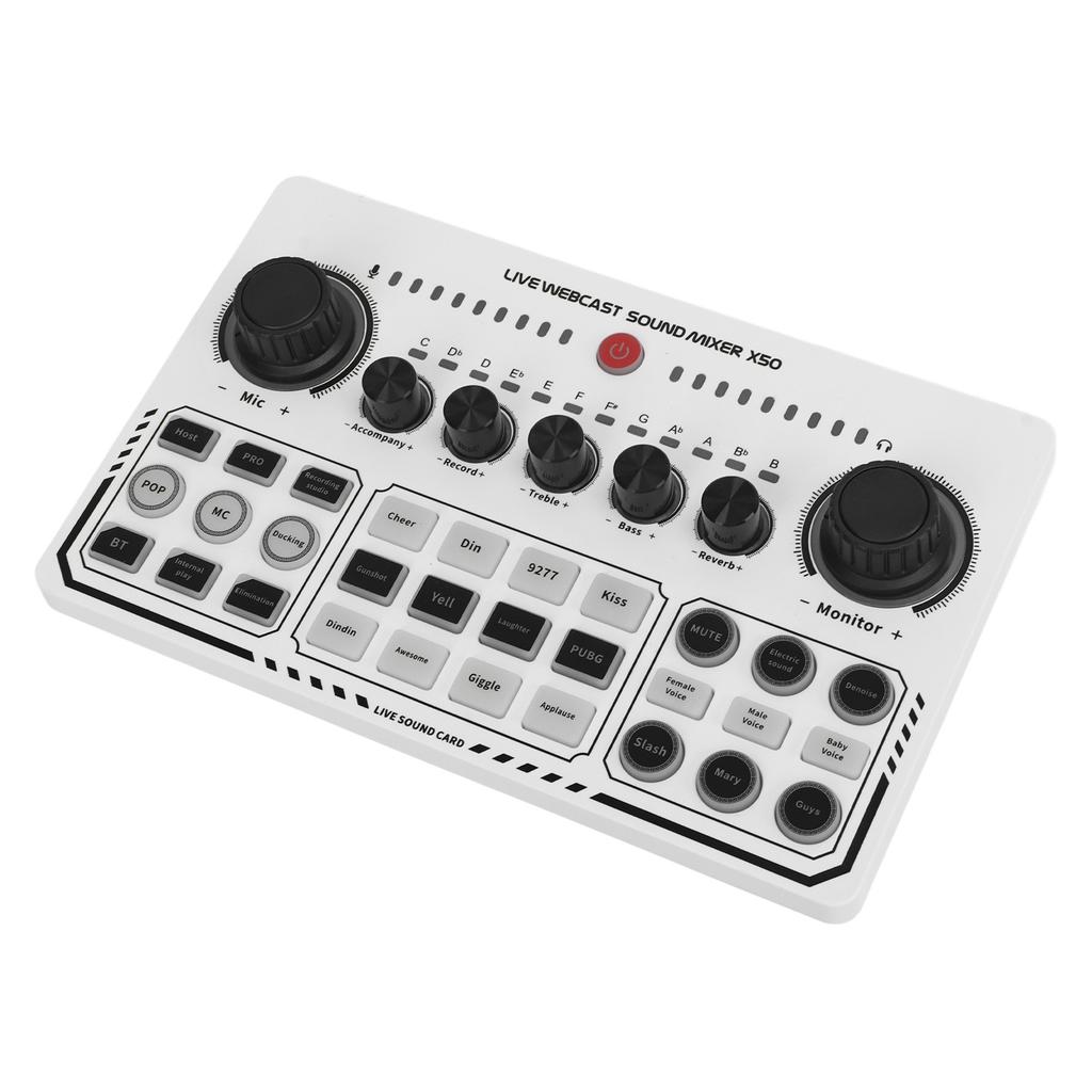 Живая звуковая карта с интеллектуальным шумоподавлением USB Мини звуковой микшерный пульт для записи музыки караоке