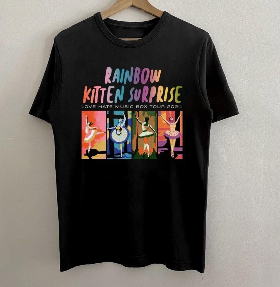 New Rainbow Kitten Surprise Love Hate Music Box Cotton Unisex S5XL Shirt Unisex T-Shirt