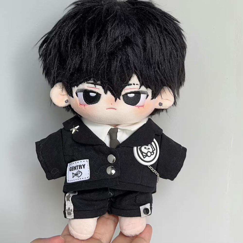Niannyyhouse 20cm Plush Clothes Set for Black Cats (Hat, Jacket, Shirt, Shorts, Backpack, Glasses, Dress-Up, Cotton Doll, Accessories)