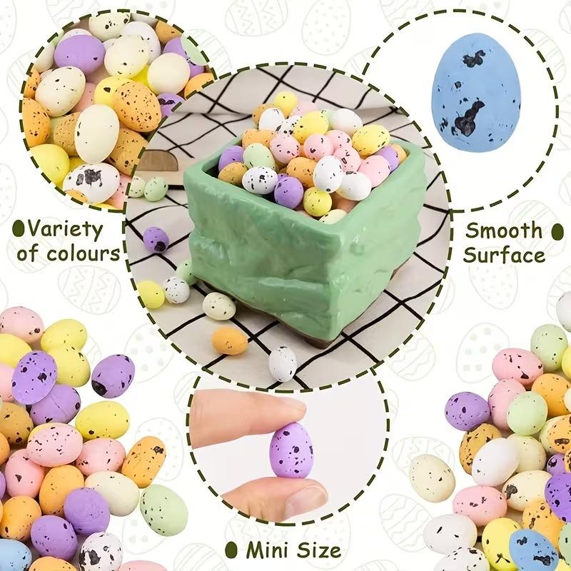 50PCSEaster Mini Speckled Eggs Foam Pastel Bird Eggs for Basket Fillers Spring PartyFavors Home Decor and Centerpiece Decoations