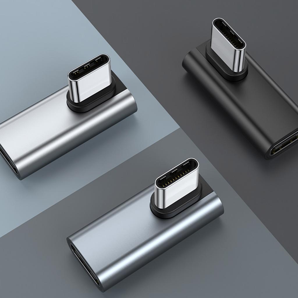 Адаптер USB C на USB C, 90 градусов, адаптер USB C «мама» на USB «папа», 40 Гбит/с, синхронизация данных, адаптер для быстрой зарядки 100 Вт для ПК