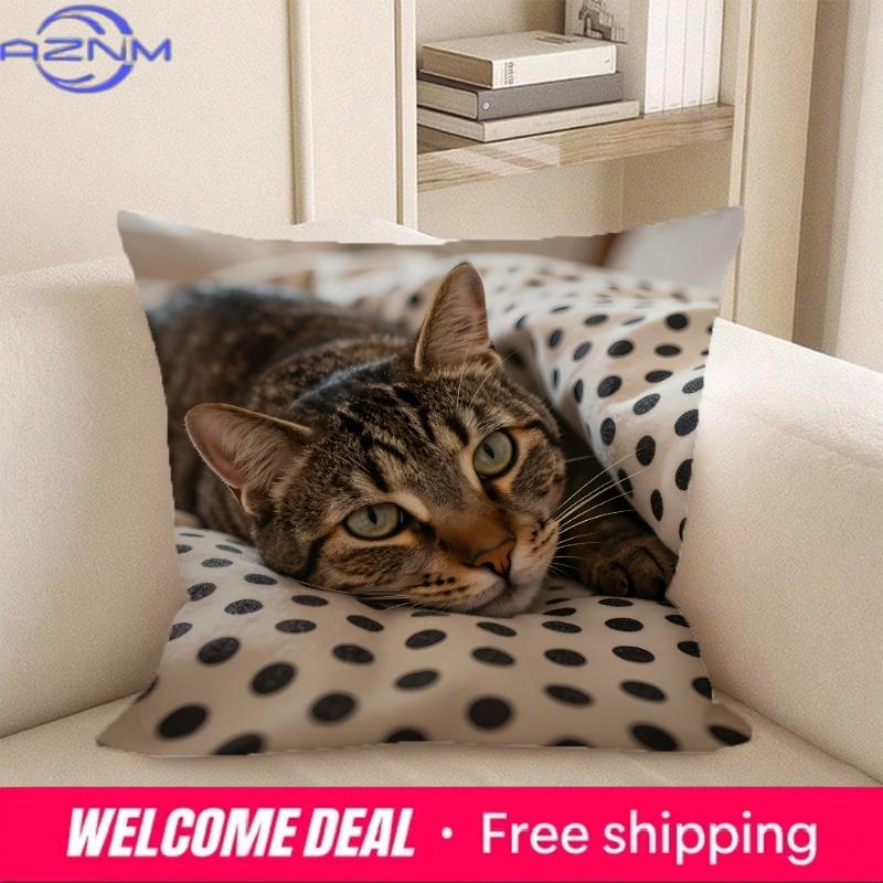 pc Cute Cat Themed D Flat Printed Pillowcases Sofa cushion cover home bedroom room decoration