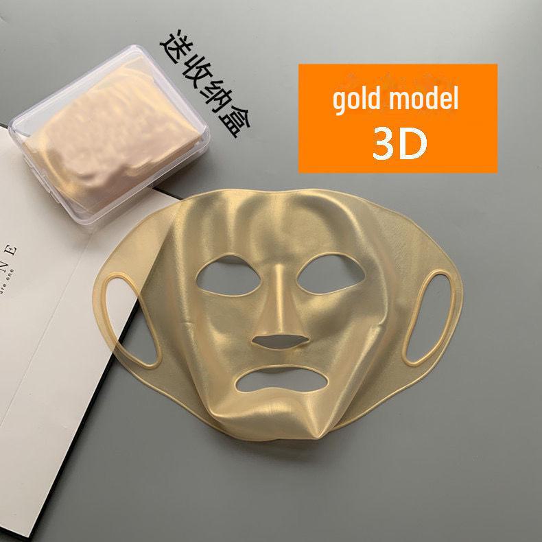 Золотая силиконовая 3D маска-чехол для влажного компресса с петлями для ушей