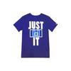 Nike Футболка с коротким рукавом Dry Just Do It Print Letter, прямой покрой, круглый вырез, свитер, мужские футболки, синяя 904433-455