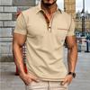 2024 Summer Men's Color-Blocked Polo Shirt - European & American Style Short-Sleeved Lapel T-Shirt