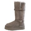 Northeast Medium and Tall Knight Boots Thick-soled Snow Boots Women's 2025 New Winter Sheepskin Fur Integrated Gray Boots