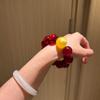 Natural 7A Red Agate Circle Bracelet with Yellow Chalcedony for Men and Women