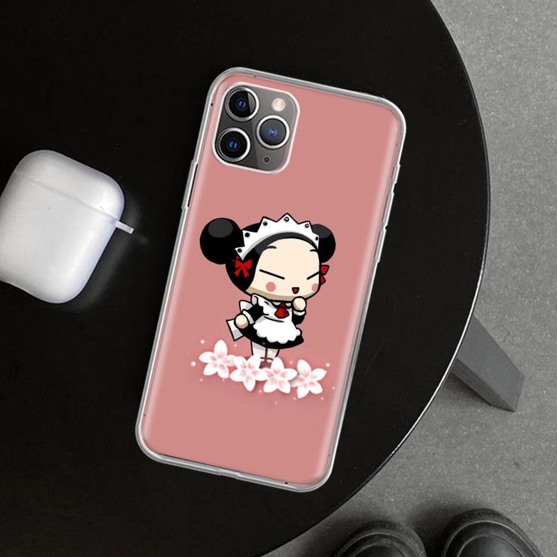Милый Мультяшный Чехол-Крышка Pucca Garu для iPhone 11 12 13 Mini 14 15 Plus 16 Pro Max 17 Air 7 8 + SE Художественный Индивидуальный Fundas 11