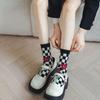 2 Pairs Five Finger Women Animals Cartoon Print Japanese Cute Socks Casual Plaid Floral Vintage Female Sock